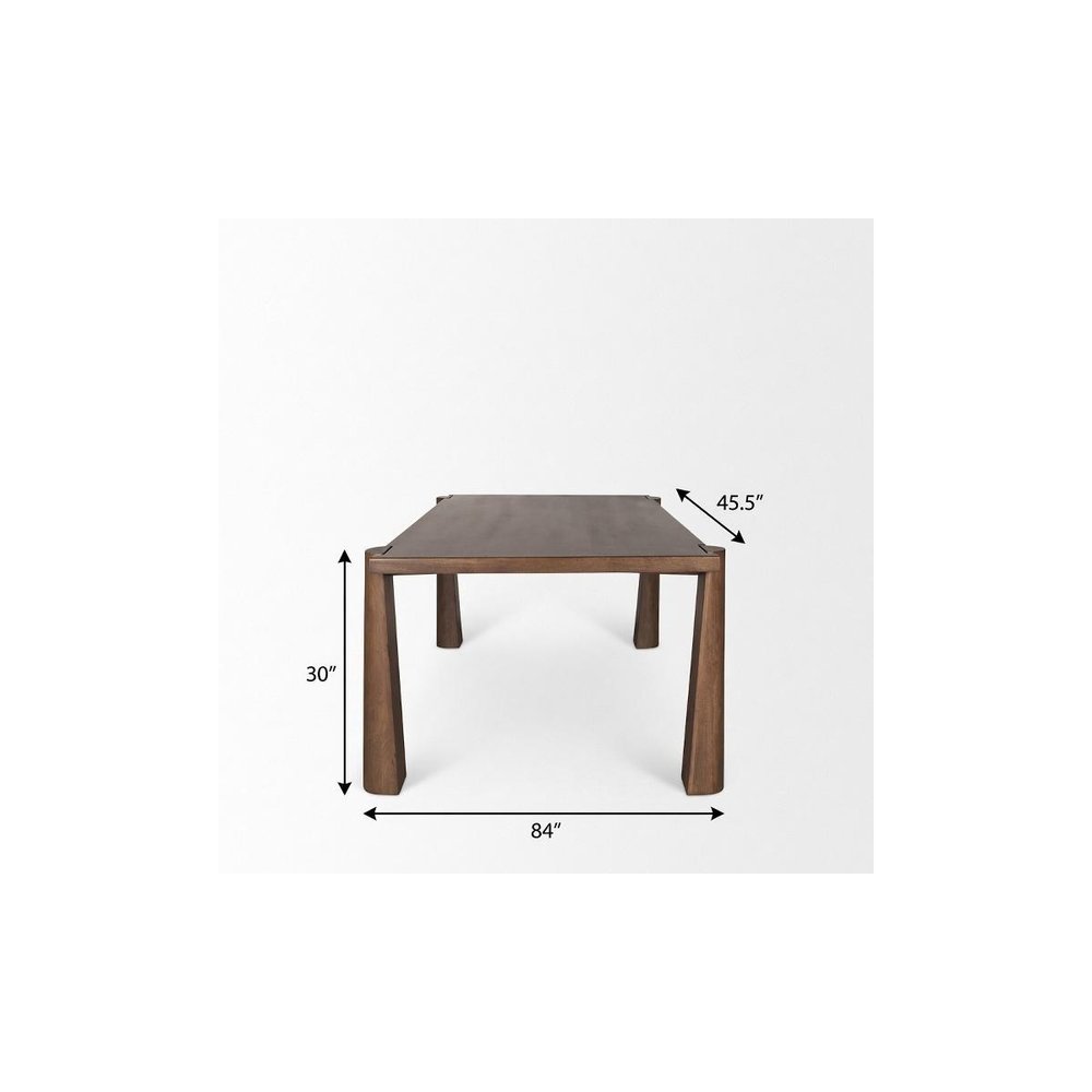 84" Brown Solid Wood Dining Table HomeRoots
