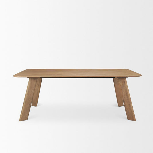 84" Light Brown Solid Wood Dining Table