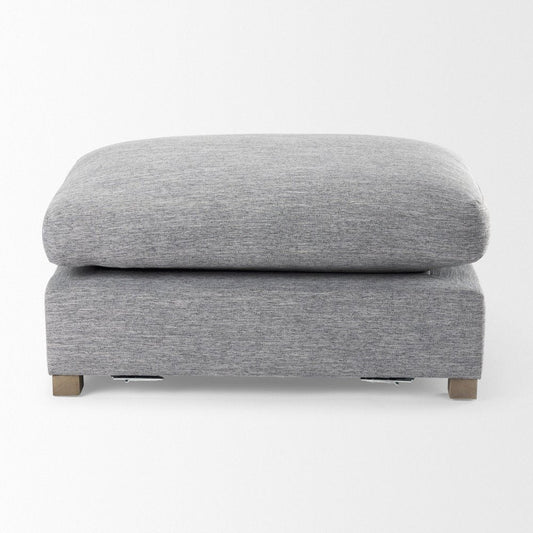 26" Gray and Brown Fabric Ottoman