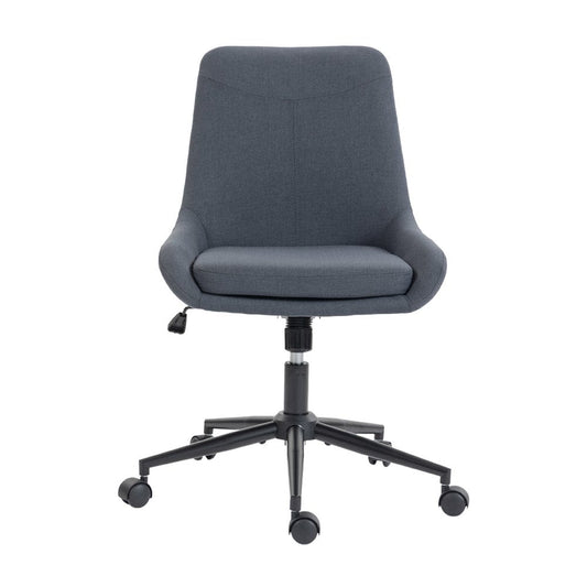 Dark Gray And Black Adjustable Height Swivel Rolling Office Chair