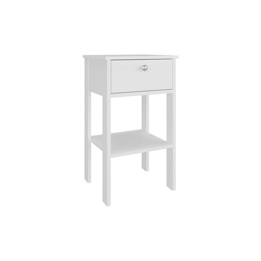 16" Black Wood One Drawer Nightstand