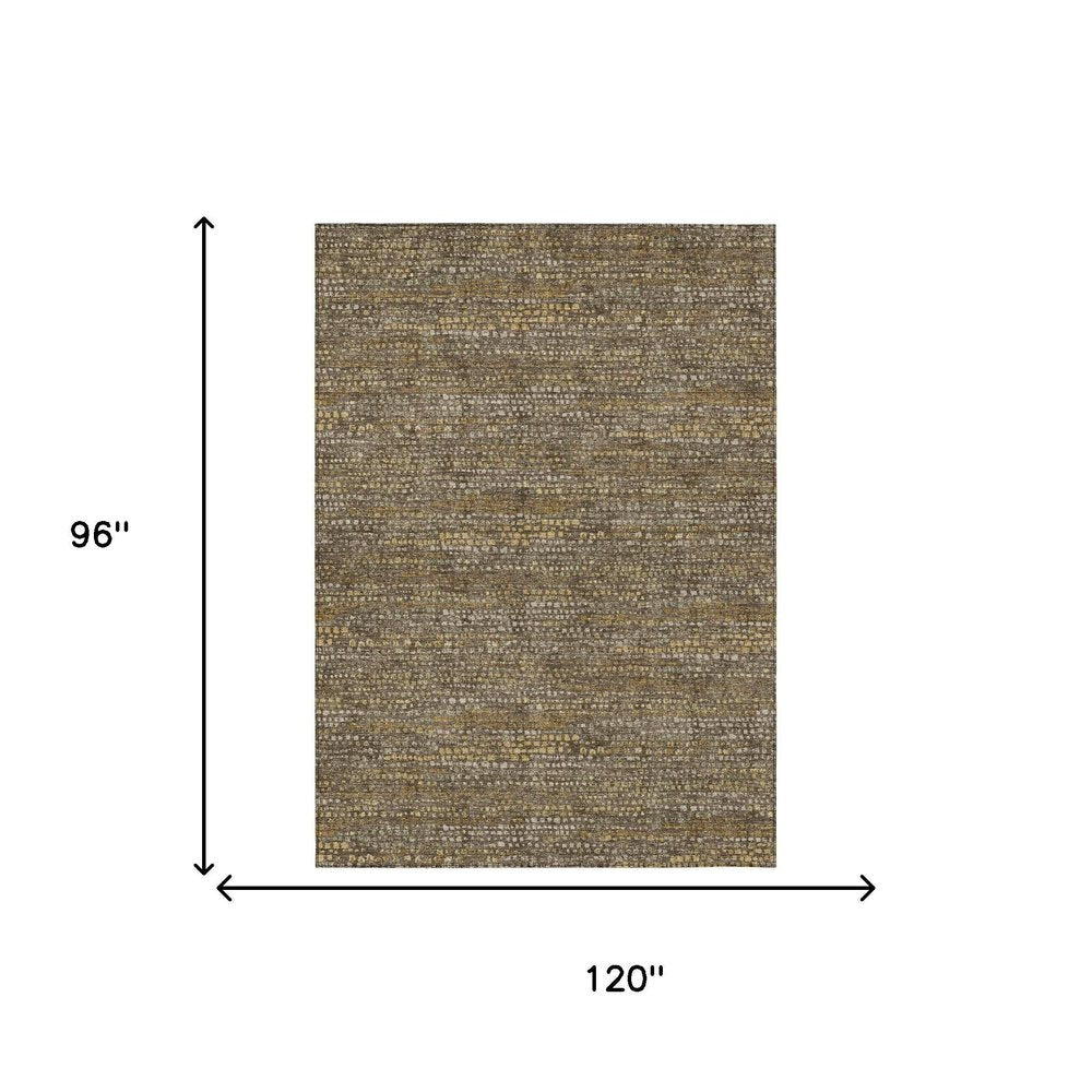 8' X 10' Chocolate And Brown Abstract Washable Indoor Outdoor Area Rug HomeRoots