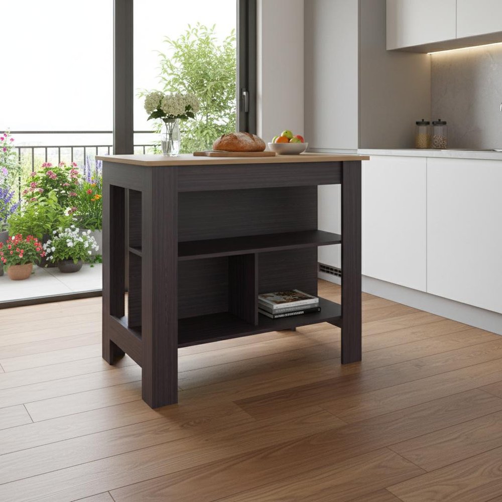 28" Brown Wood Kitchen Island HomeRoots