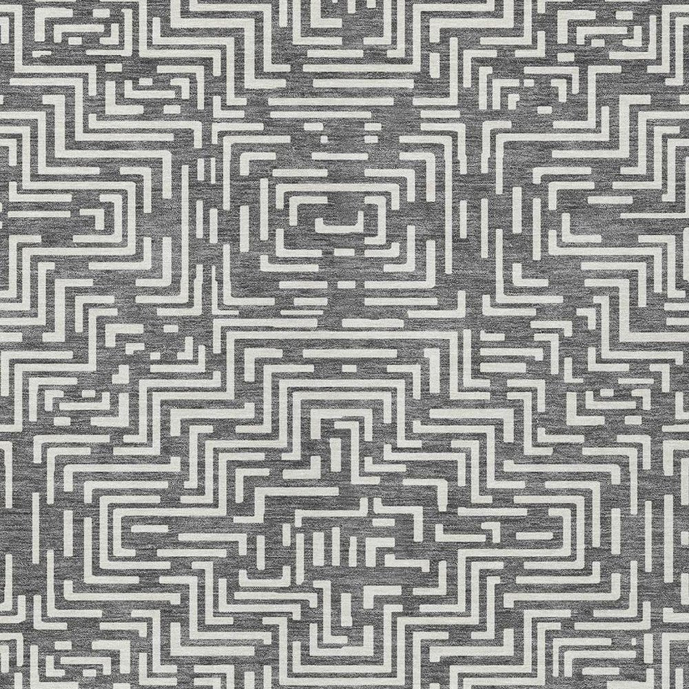 5' X 8' Gray And Brown Geometric Washable Indoor Outdoor Area Rug HomeRoots