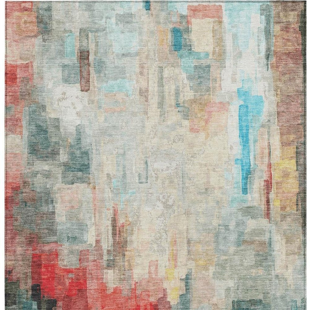 10' X 14' Pearl And Gray Abstract Washable Indoor Outdoor Area Rug HomeRoots