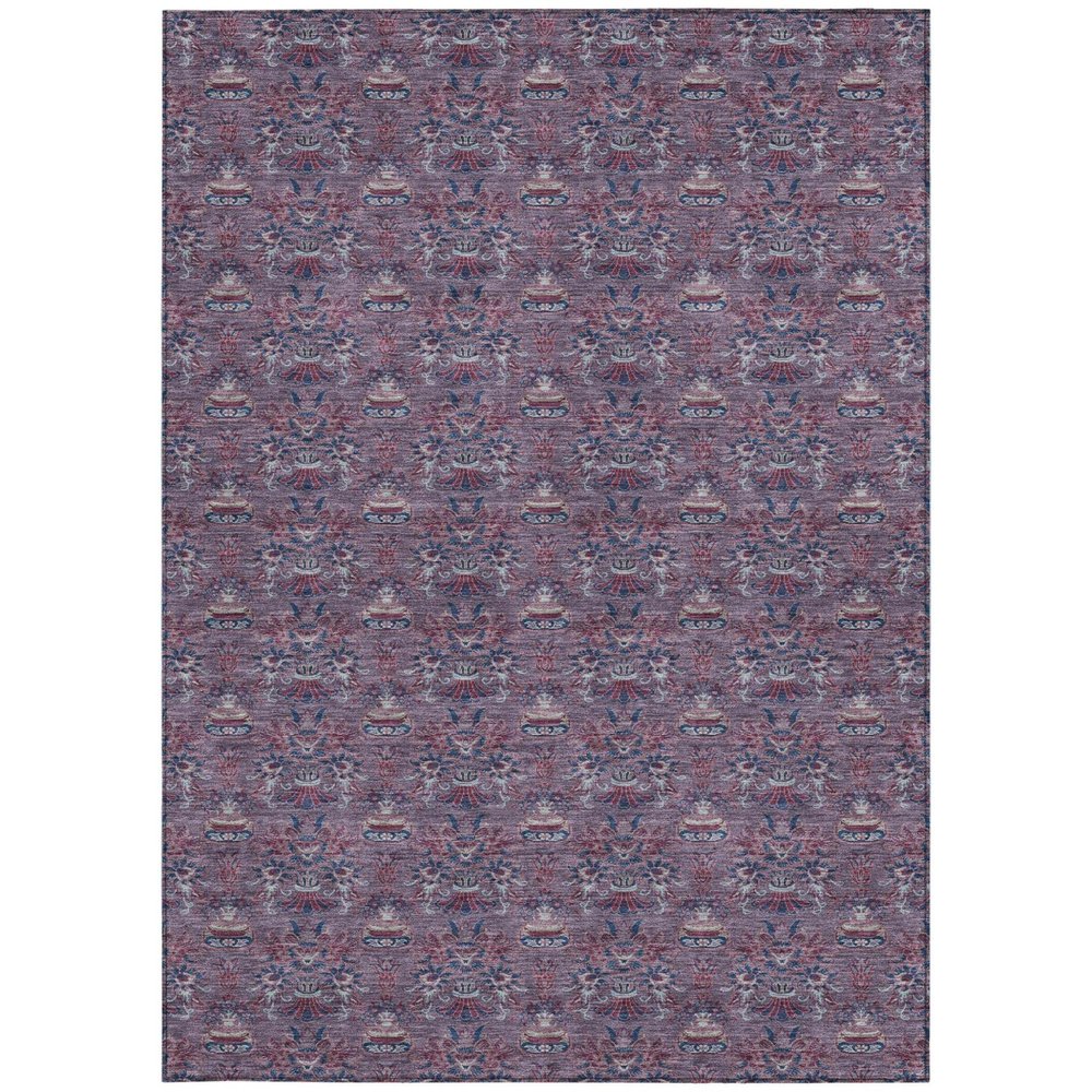 3' X 5' Plum And Gray Floral Washable Indoor Outdoor Area Rug HomeRoots