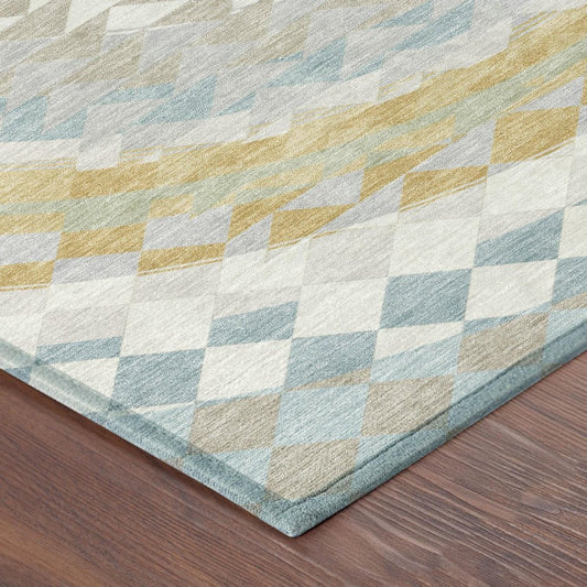 10' X 14' Ivory And Plum Geometric Washable Indoor Outdoor Area Rug