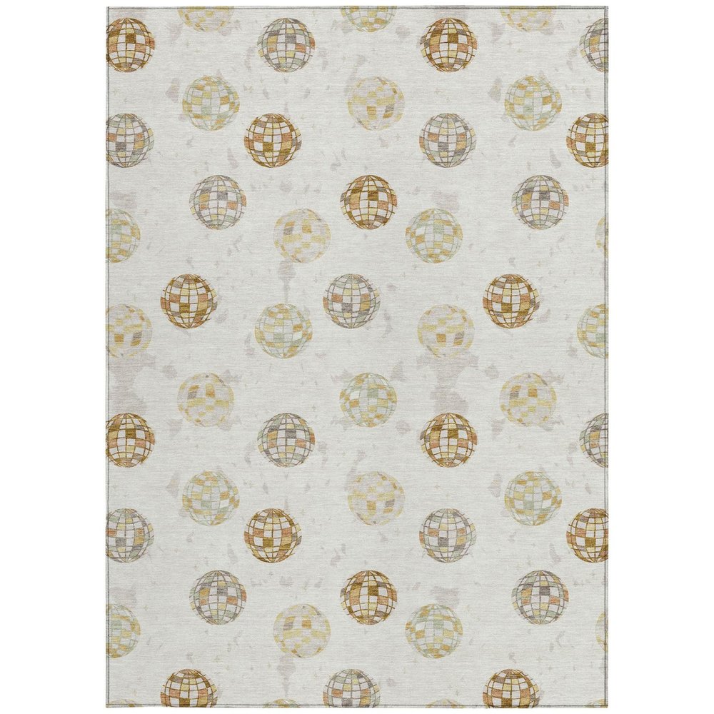 3' X 5' Ivory And Copper Geometric Washable Indoor Outdoor Area Rug HomeRoots