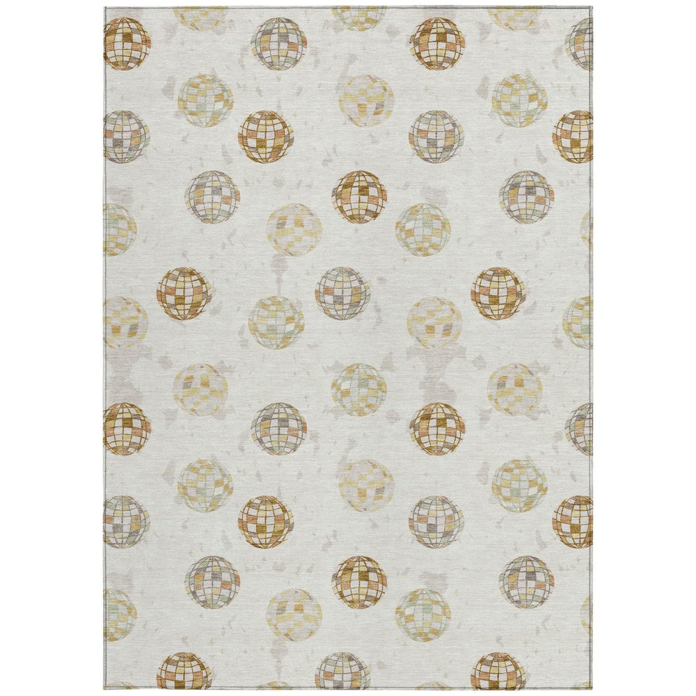 8' X 10' Ivory And Copper Geometric Washable Indoor Outdoor Area Rug HomeRoots