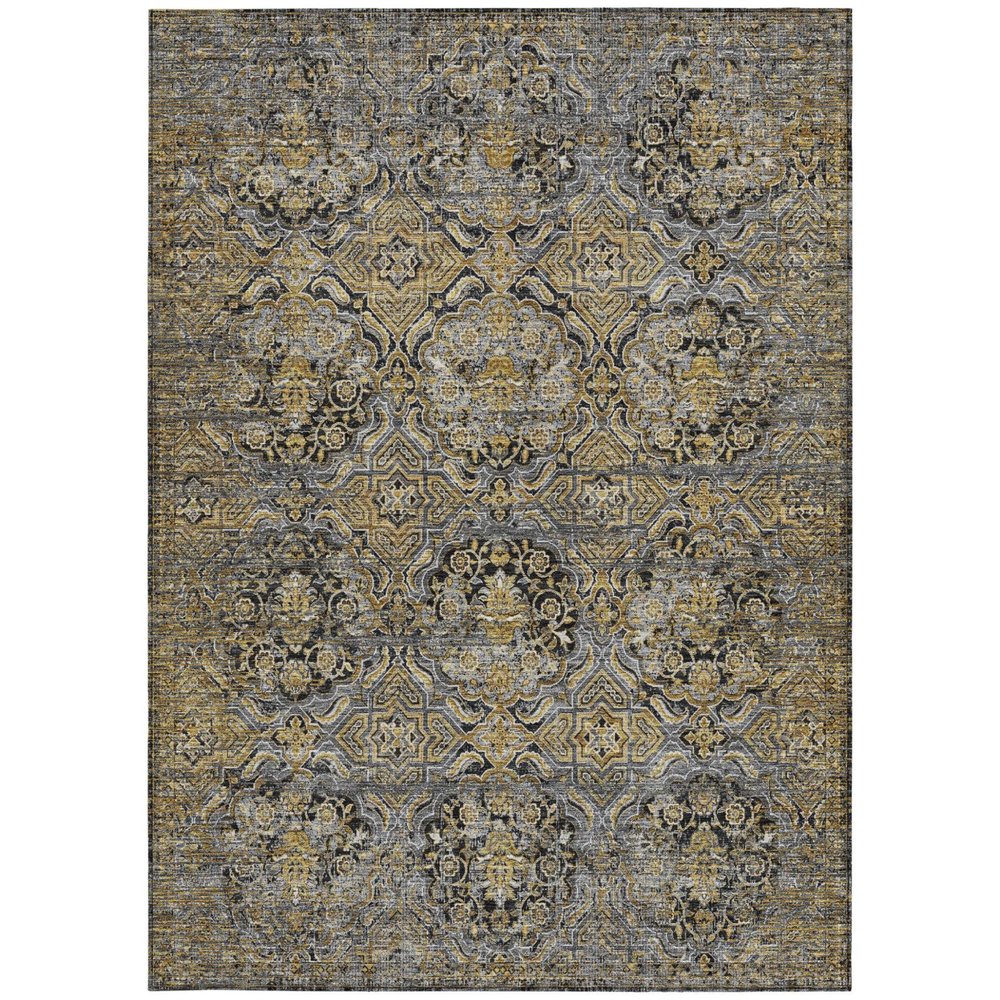 8' X 10' Black And Coffee Floral Washable Indoor Outdoor Area Rug HomeRoots