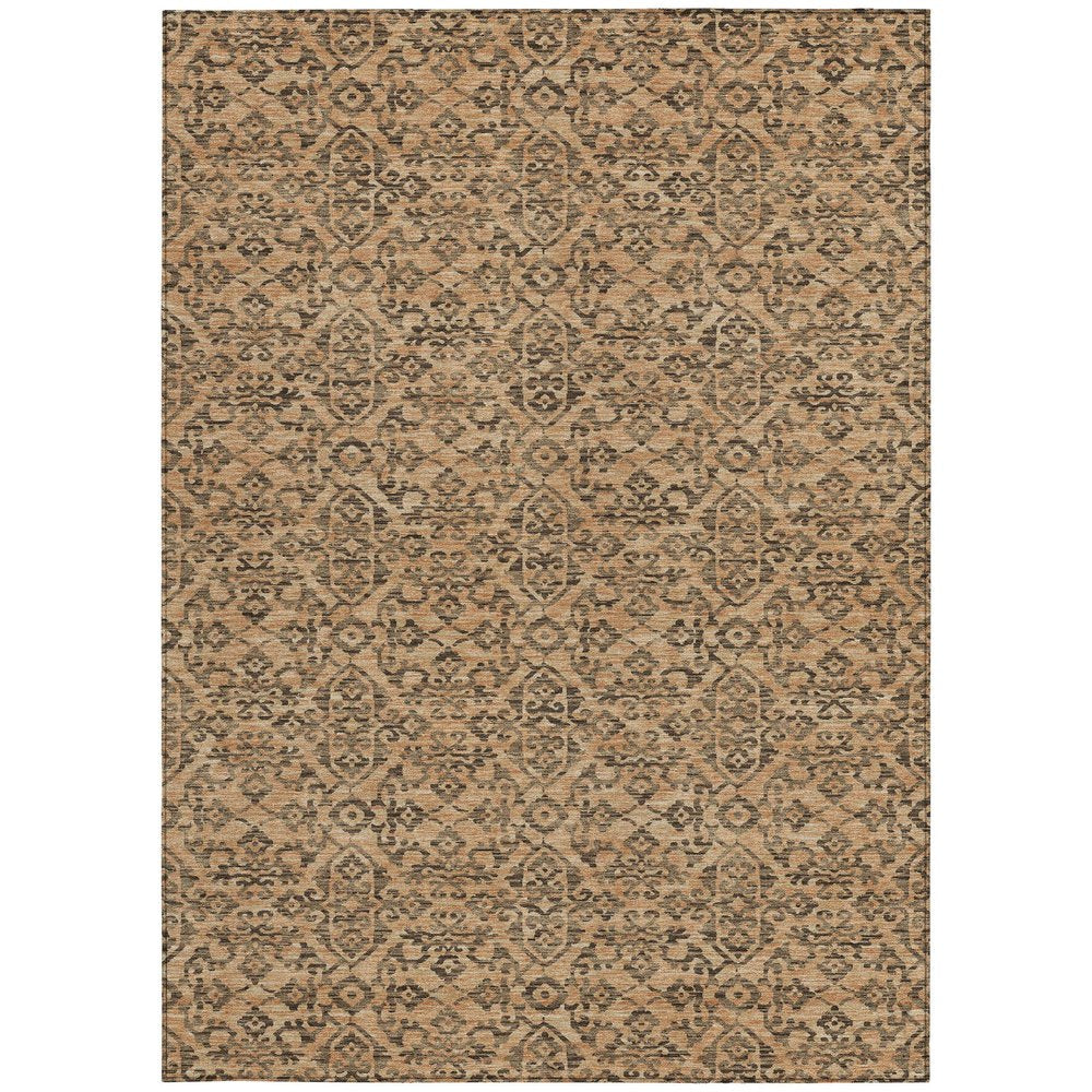 9' X 12' Copper And Green Oriental Washable Indoor Outdoor Area Rug HomeRoots