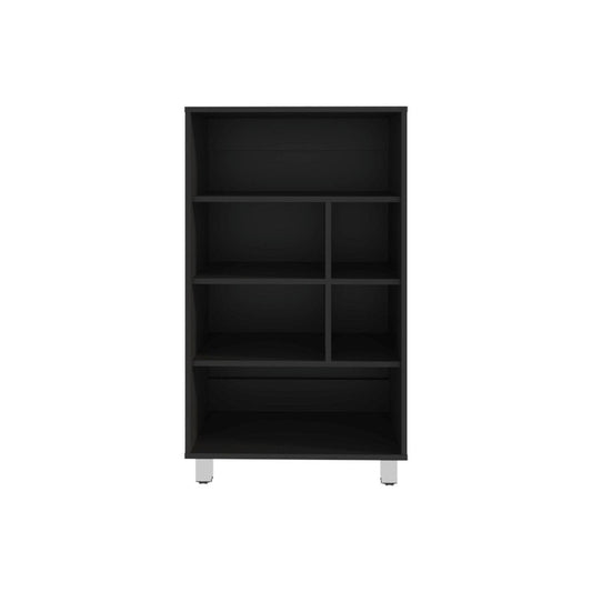 41" Black Wood Four Tier Bookcase