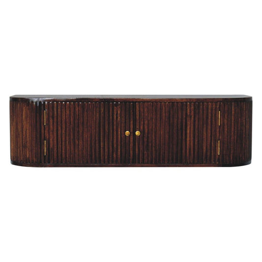 43" Chestnut Solid Wood Floating Wall Mount Console Table