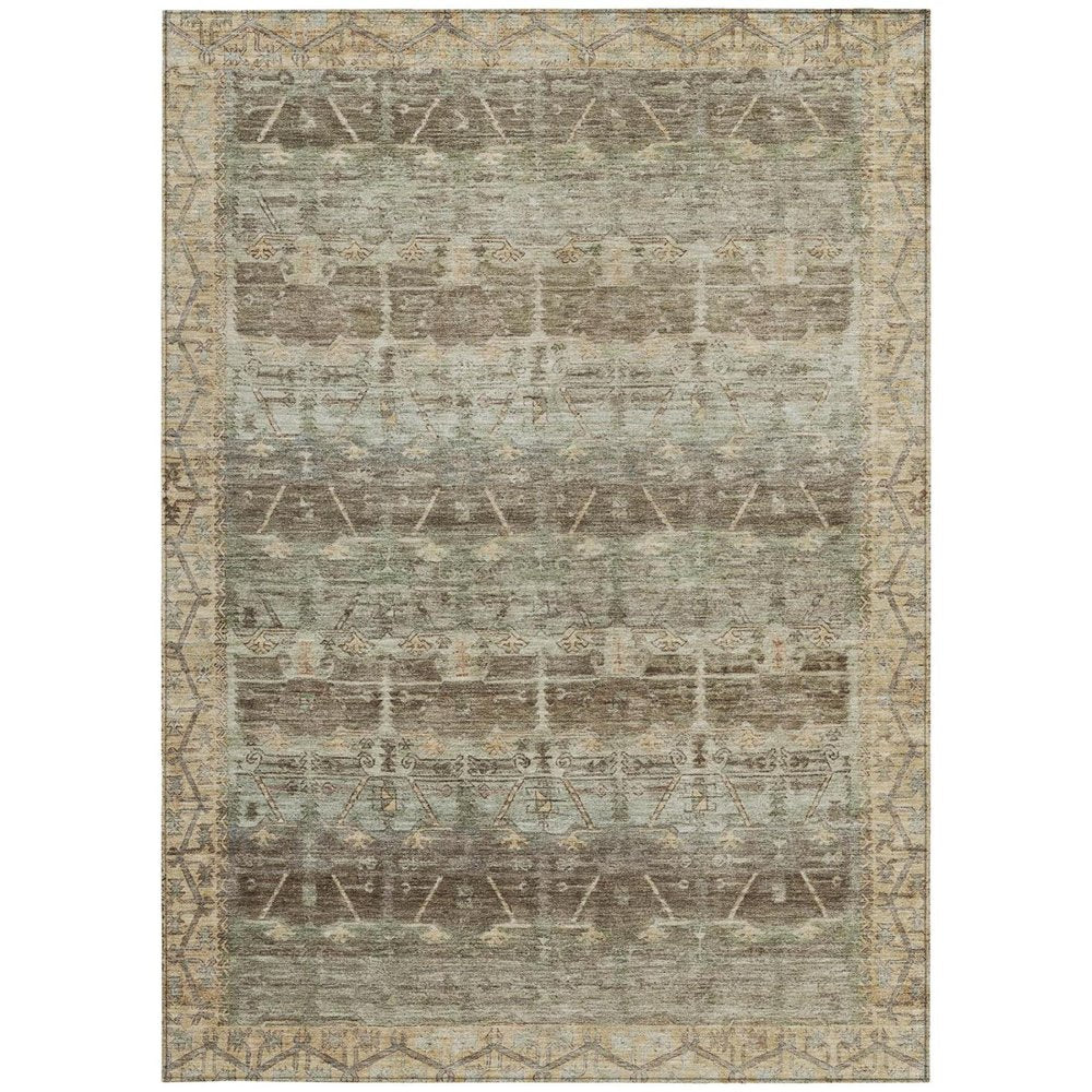 8' X 10' Chocolate And Brown Tribal Washable Indoor Outdoor Area Rug HomeRoots