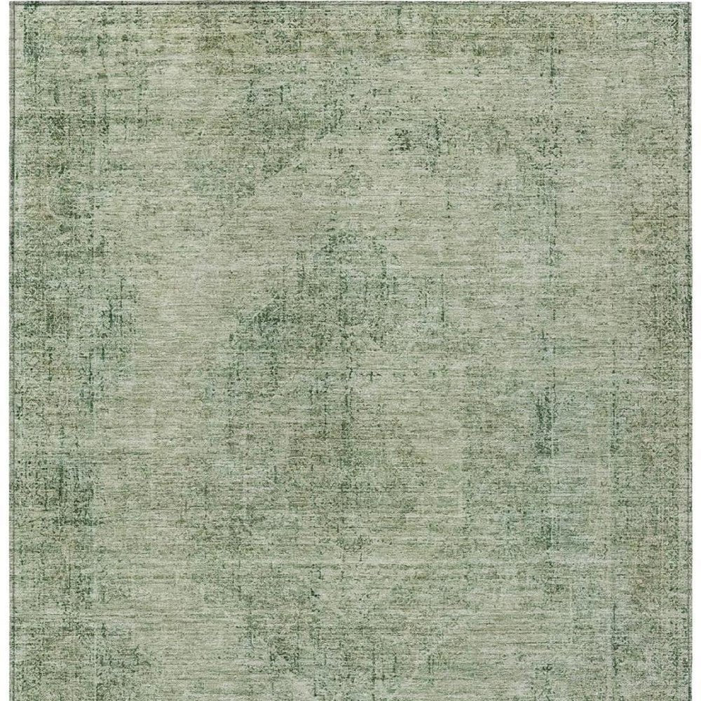 3' X 5' Green And Sage Oriental Washable Indoor Outdoor Area Rug HomeRoots
