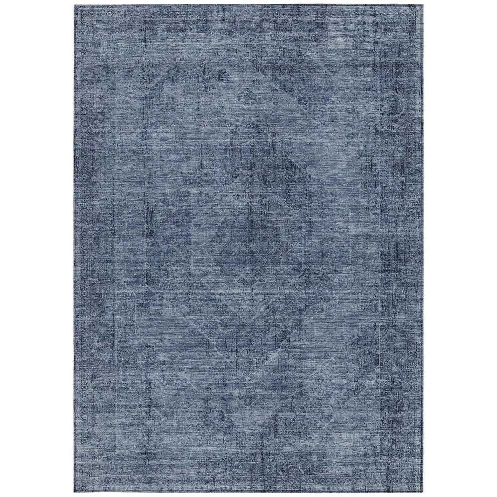 5' X 8' Denim Blue And Blue Oriental Washable Indoor Outdoor Area Rug HomeRoots