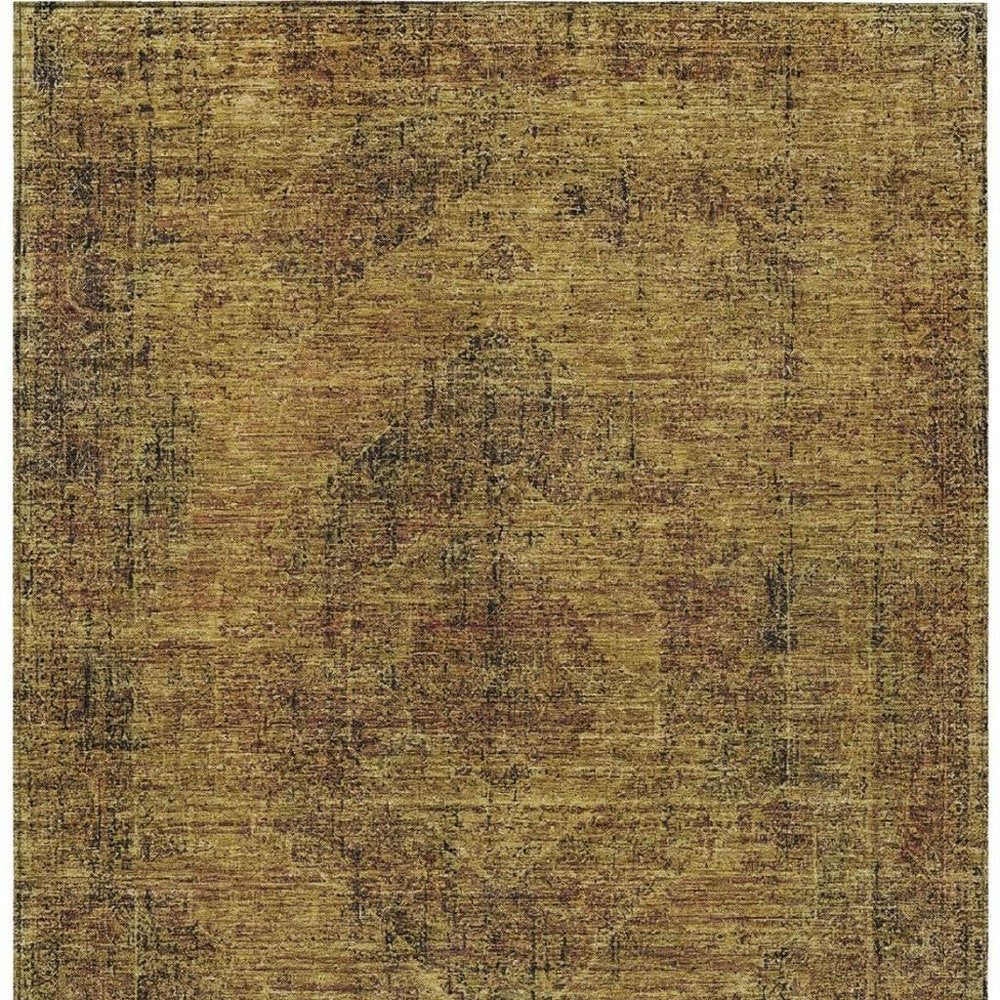 3' X 5' Rust And Orange Oriental Washable Indoor Outdoor Area Rug HomeRoots