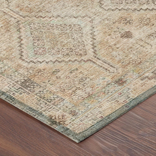8' Copper And Orange Round Geometric Washable Indoor Outdoor Area Rug