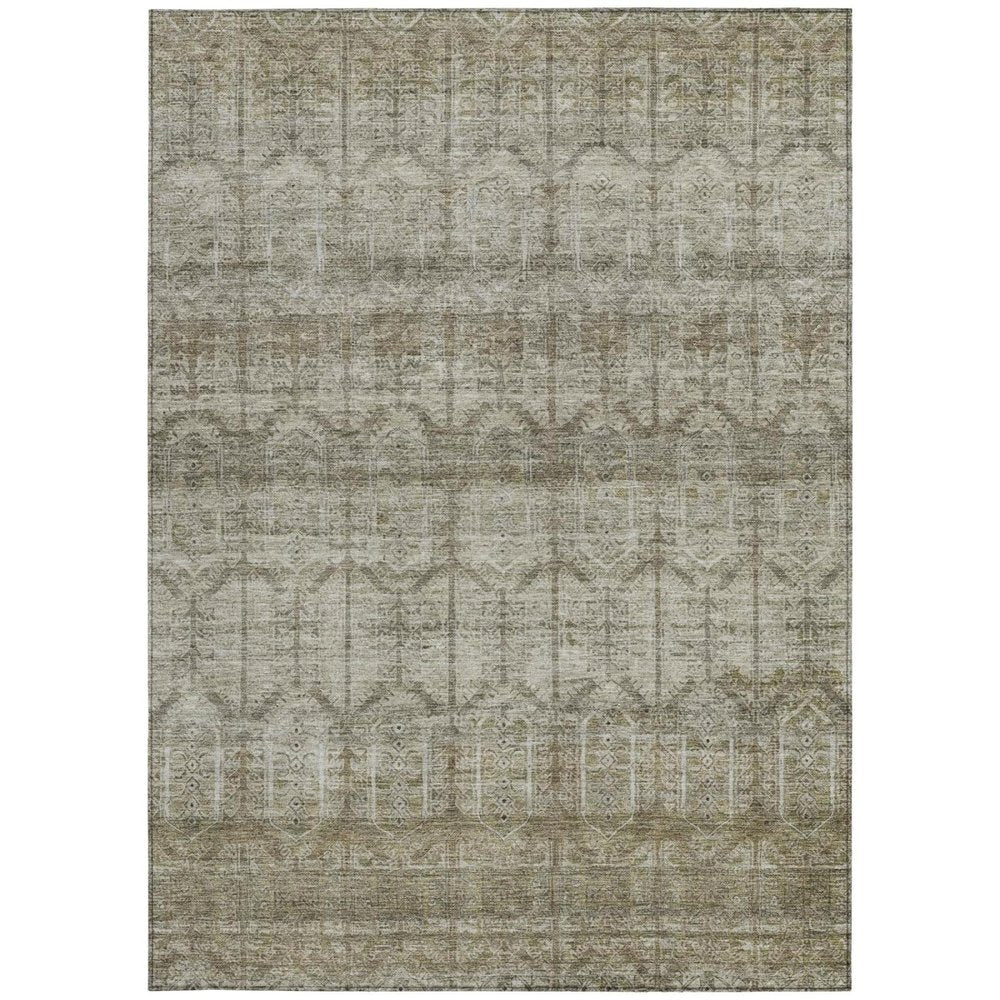 10' X 14' Beige And Brown Tribal Washable Indoor Outdoor Area Rug HomeRoots