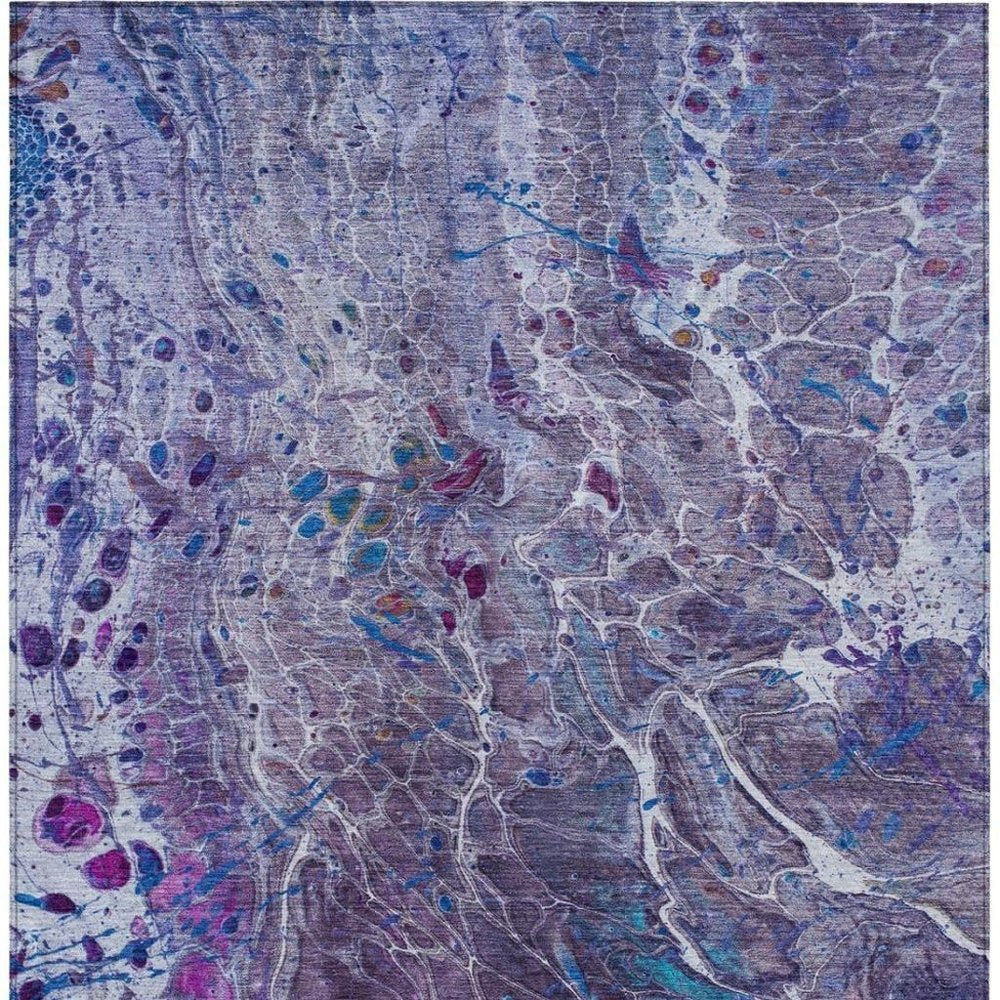 10' X 14' Plum And Purple Abstract Washable Indoor Outdoor Area Rug HomeRoots