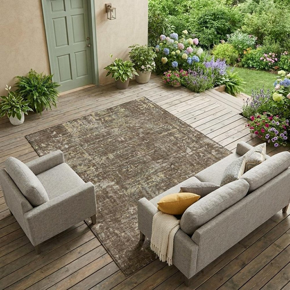 9' X 12' Chocolate And Brown Abstract Washable Indoor Outdoor Area Rug HomeRoots