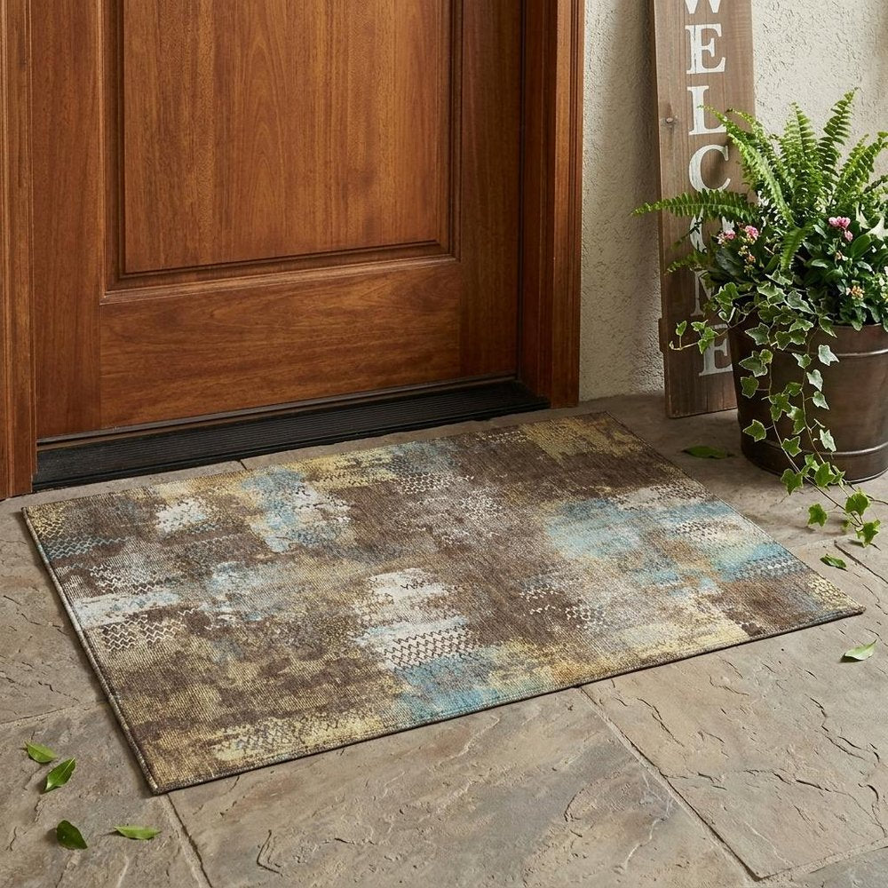 3' X 5' Brown And Coffee Abstract Washable Indoor Outdoor Area Rug HomeRoots