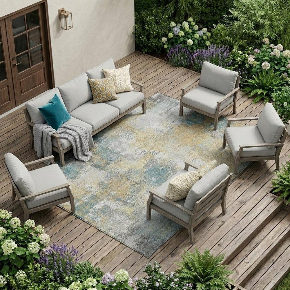 10' X 14' Silver And Gray Abstract Washable Indoor Outdoor Area Rug HomeRoots