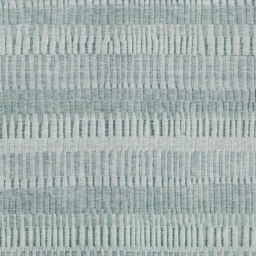 5' X 8' Aqua And Teal Blue Striped Washable Indoor Outdoor Area Rug