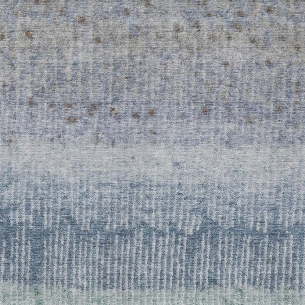 3' X 5' Blue And Silver Abstract Washable Indoor Outdoor Area Rug
