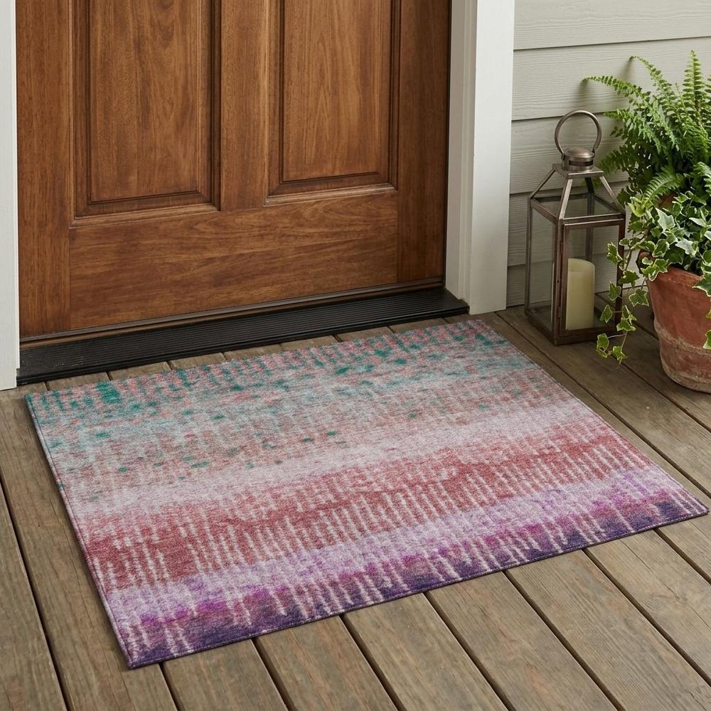 3' X 5' Pink And Blush Abstract Washable Indoor Outdoor Area Rug HomeRoots