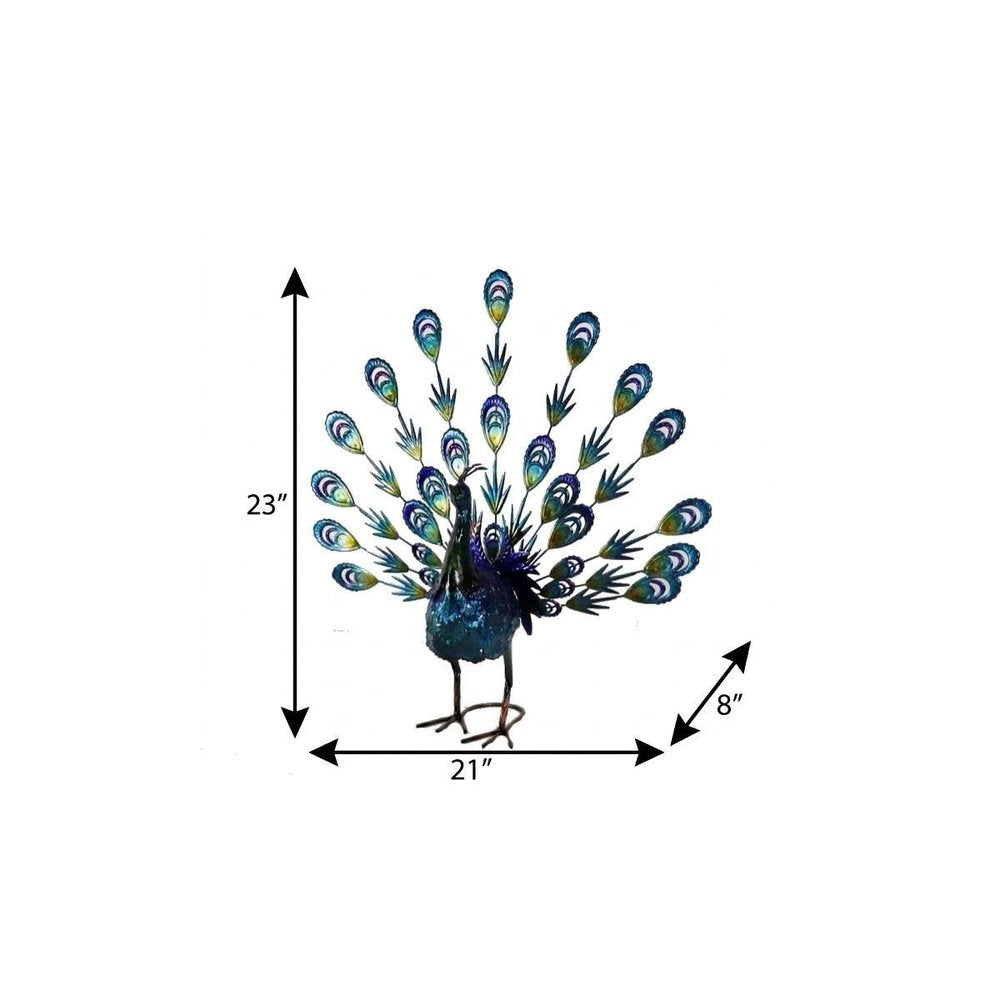23" Blue And Purple Metal Birds Garden Accents Accessories HomeRoots