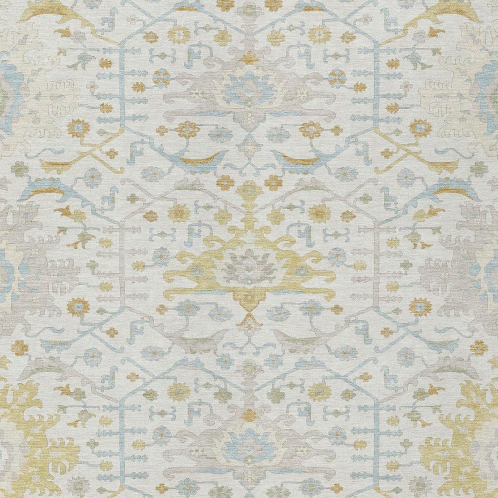 8' X 10' Ivory And Linen Oriental Washable Indoor Outdoor Area Rug