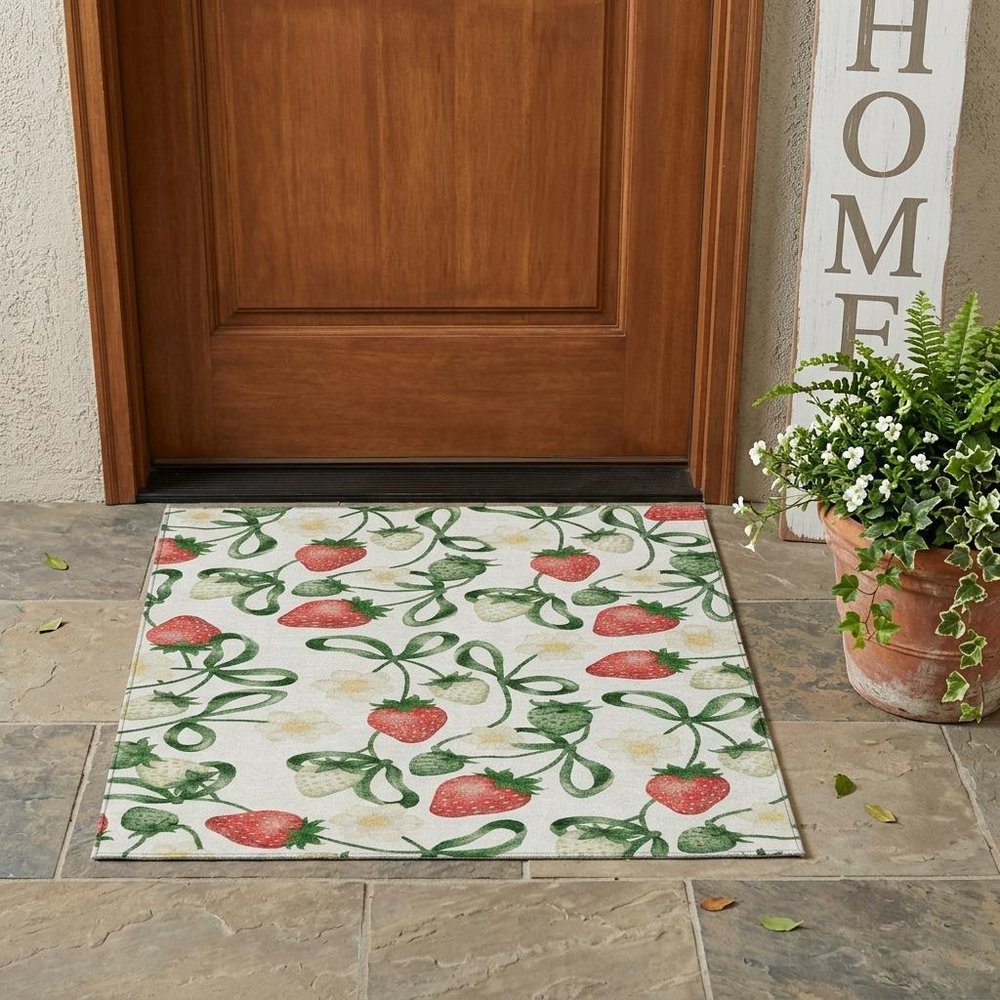 3' X 5' Ivory And Linen Floral Washable Indoor Outdoor Area Rug HomeRoots