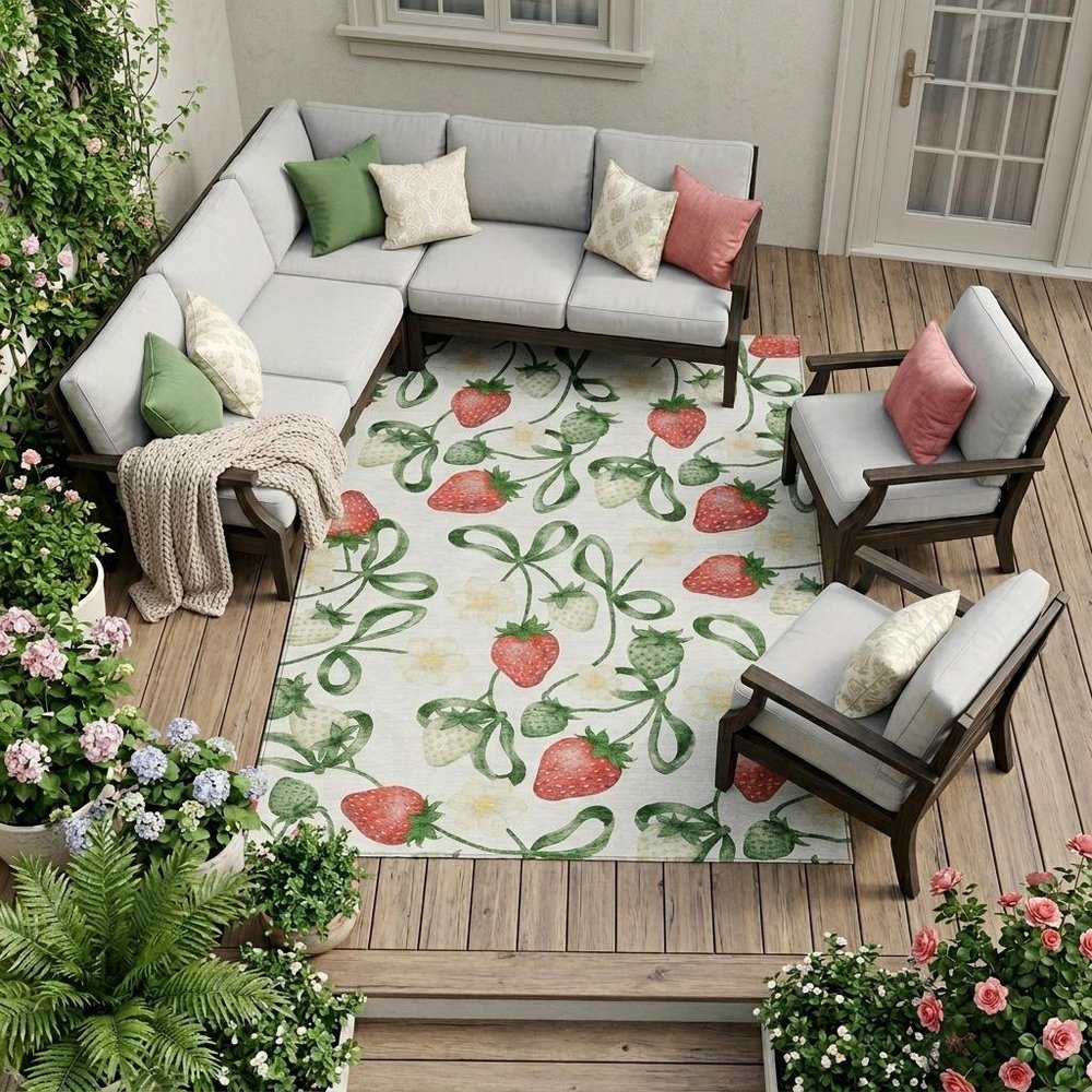 8' X 10' Ivory And Linen Floral Washable Indoor Outdoor Area Rug HomeRoots