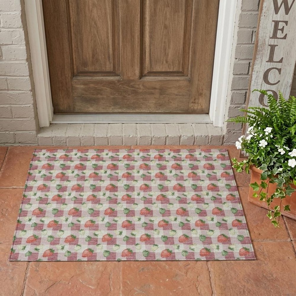 3' X 5' Blush And Pink Floral Washable Indoor Outdoor Area Rug HomeRoots