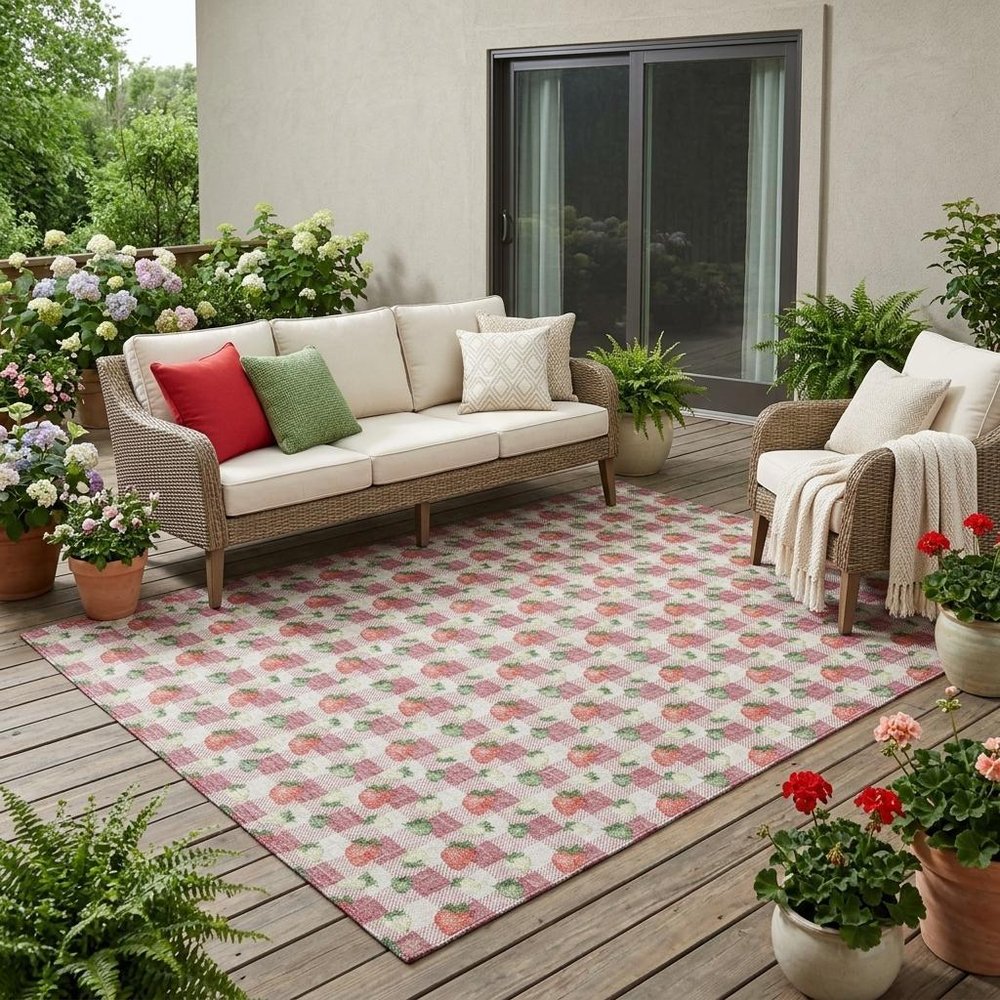 5' X 8' Blush And Pink Floral Washable Indoor Outdoor Area Rug HomeRoots