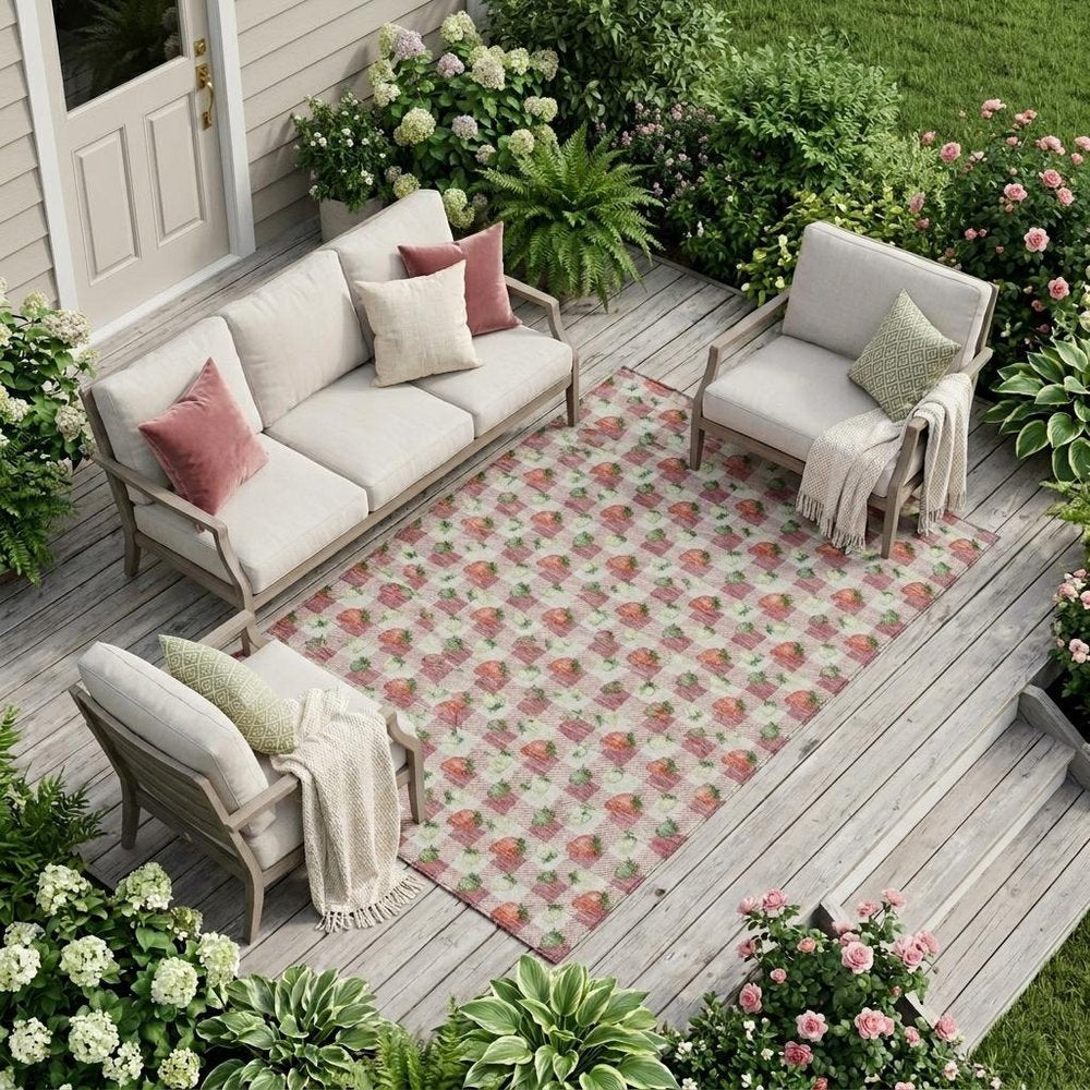 10' X 14' Blush And Pink Floral Washable Indoor Outdoor Area Rug HomeRoots