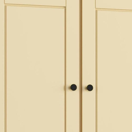 32" Yellow Solid Wood Four Door Linen Cabinet