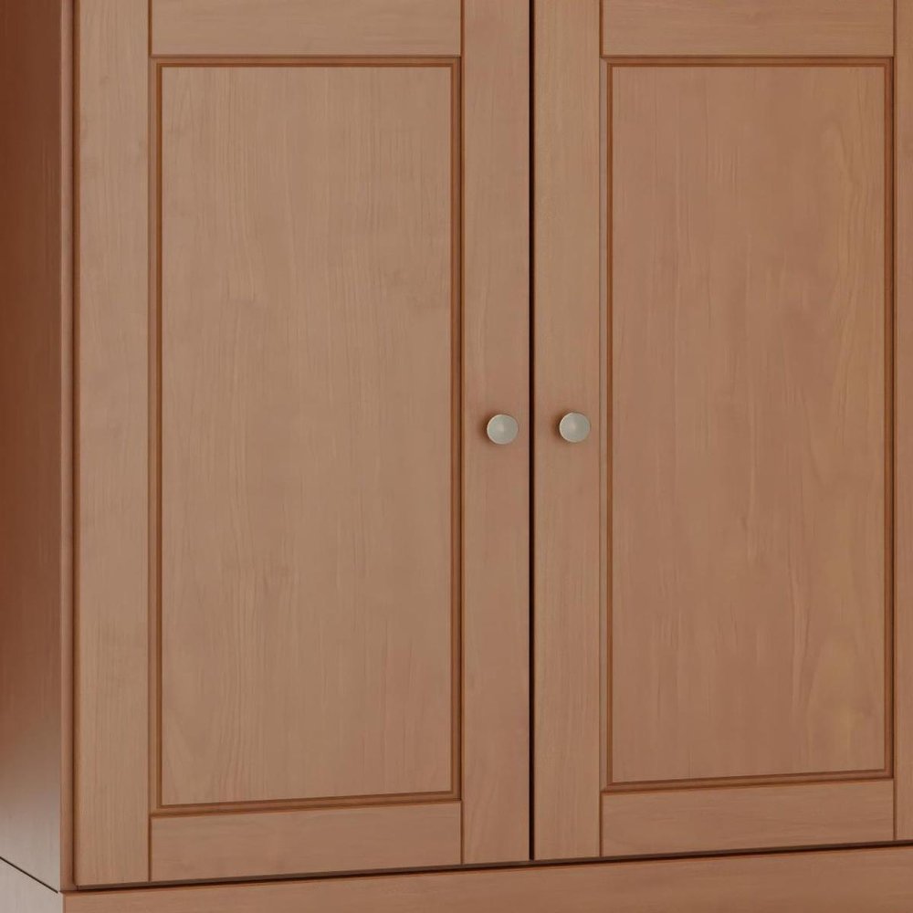 32" Coffee Solid Wood Double Door Linen Cabinet