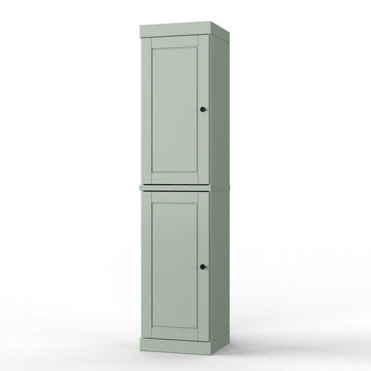 17" Sage Solid Wood Double Door Linen Cabinet