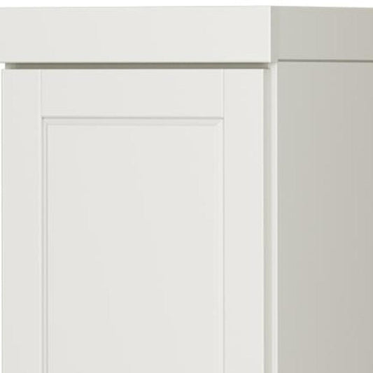 17" Off White Solid Wood Double Door Linen Cabinet