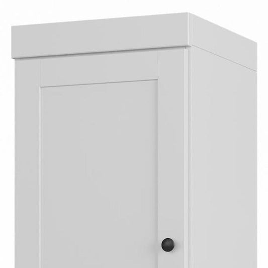 17" White Solid Wood Double Door Linen Cabinet
