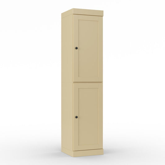 17" Yellow Solid Wood Double Door Linen Cabinet