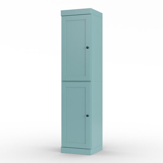 17" Aqua Solid Wood Double Door Linen Cabinet