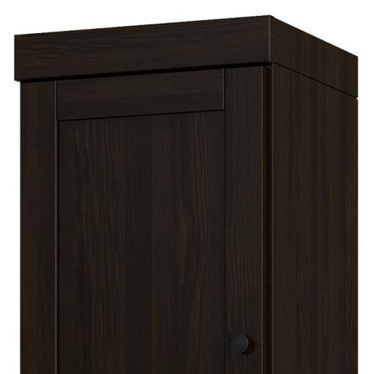17" Espresso Solid Wood Double Door Linen Cabinet