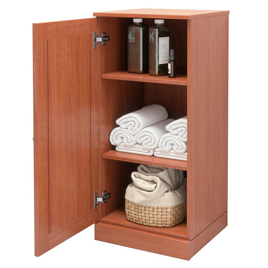 17" Coffee Solid Wood Single Door Linen Cabinet