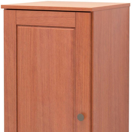 17" Coffee Solid Wood Single Door Linen Cabinet