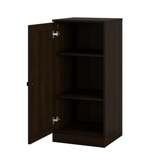 17" Espresso Solid Wood Single Door Linen Cabinet