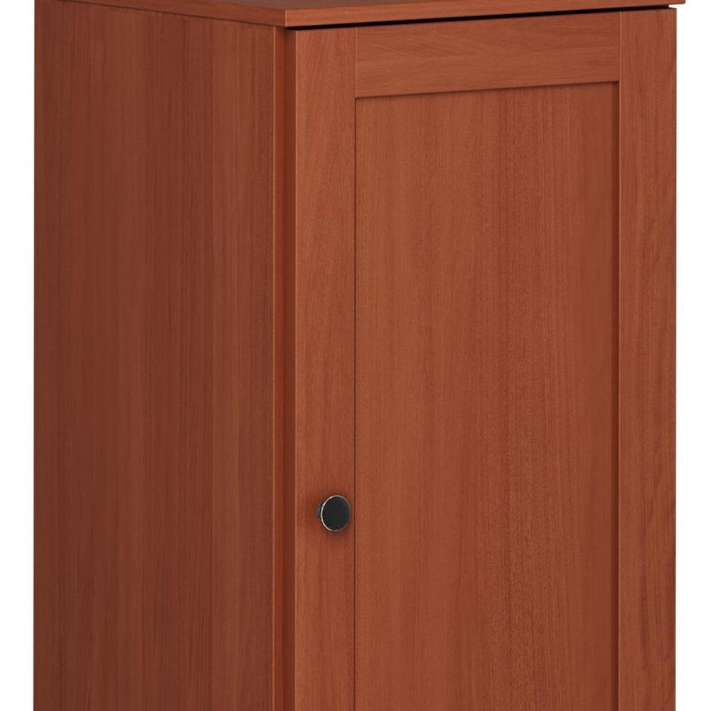 17" Coffee Solid Wood Single Door Linen Cabinet