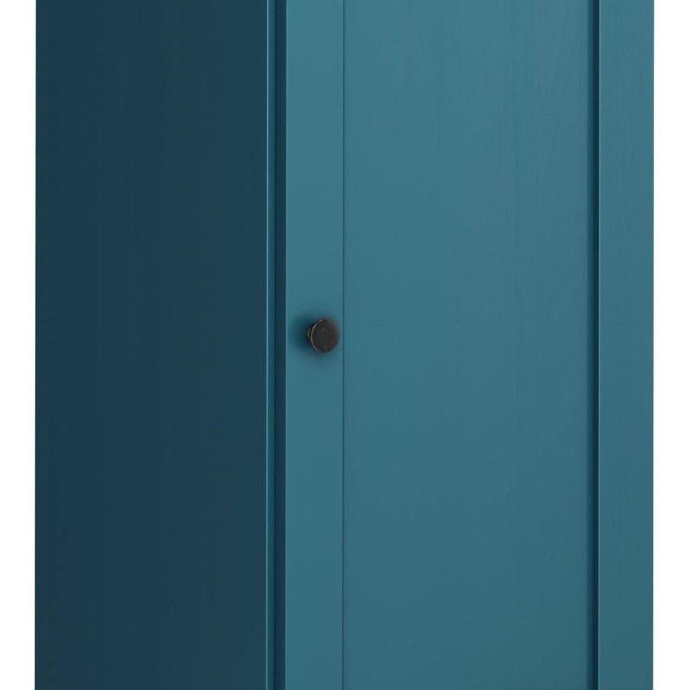 17" Teal Blue Solid Wood Single Door Linen Cabinet